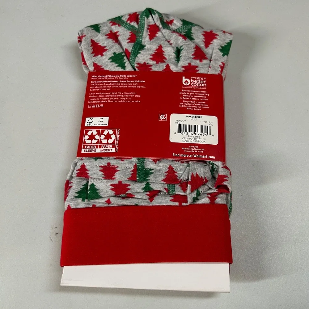 Holiday Time Christmas Tree Boxer Briefs Holiday Underwear Mens‎ XL 40-42 NWT